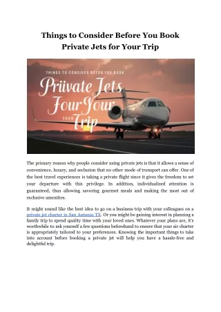 things to consider before you book private jets