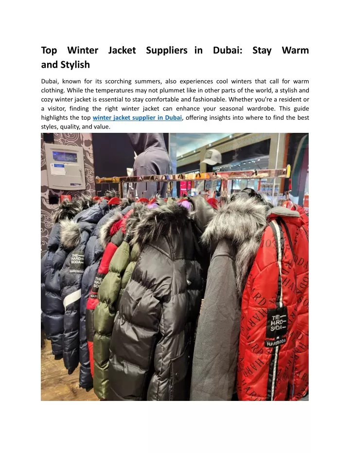 top winter jacket suppliers in dubai stay warm