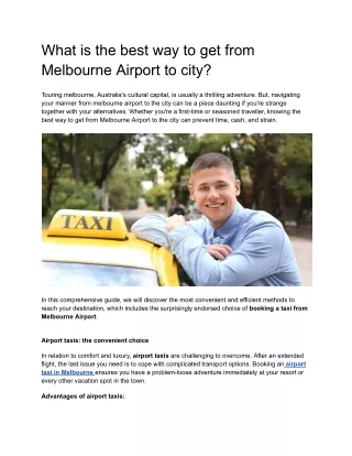 What is the best way to get from Melbourne Airport to city