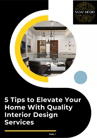 5 Tips to Elevate Your Home With Quality Interior Design Services