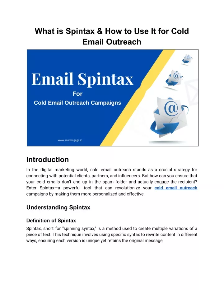 what is spintax how to use it for cold email