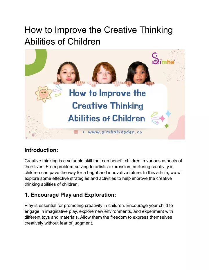 how to improve the creative thinking abilities