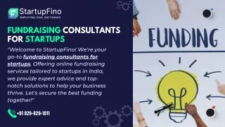 Fundraising Consultants for Startups StartupFino
