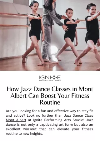 How Jazz Dance Classes in Mont Albert Can Boost Your Fitness Routine