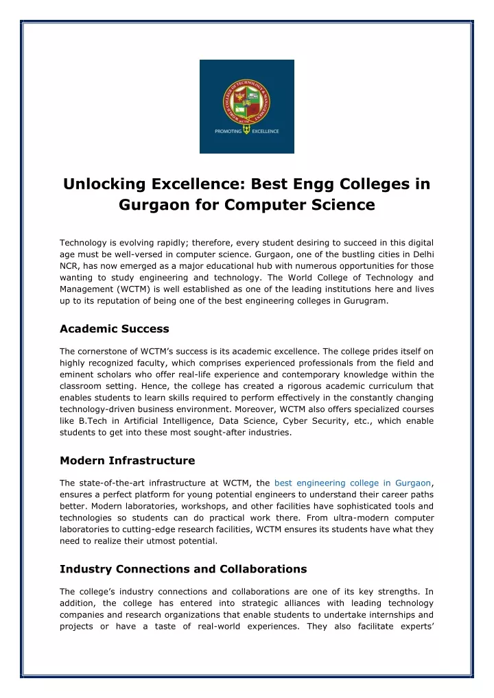 unlocking excellence best engg colleges
