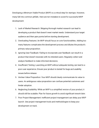 developing a minimum viable product
