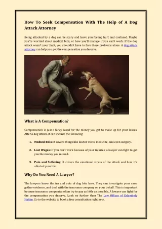 How To Seek Compensation With The Help of A Dog Attack Attorney