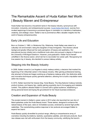 The Remarkable Ascent of Huda Kattan Net Worth _ Beauty Maven and Entrepreneur