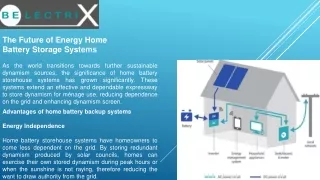 The Future of Energy Home Battery Storage Systems