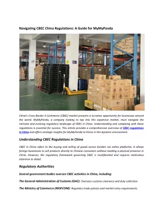 Cbec China Regulations