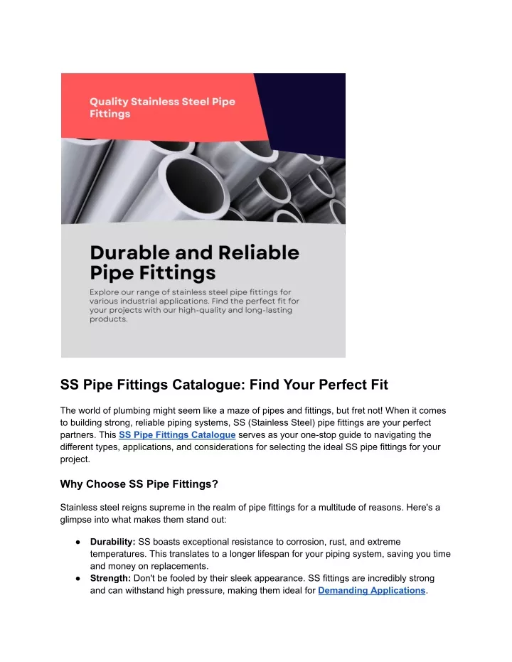 ss pipe fittings catalogue find your perfect fit