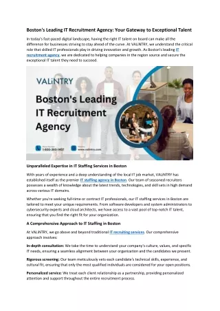 Boston's Leading IT Recruitment Agency