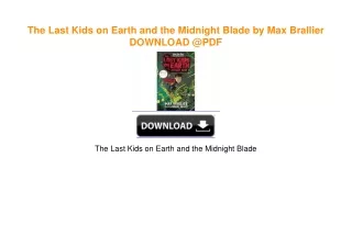 The Last Kids on Earth and the Midnight Blade by Max Brallier DOWNLOAD @PDF