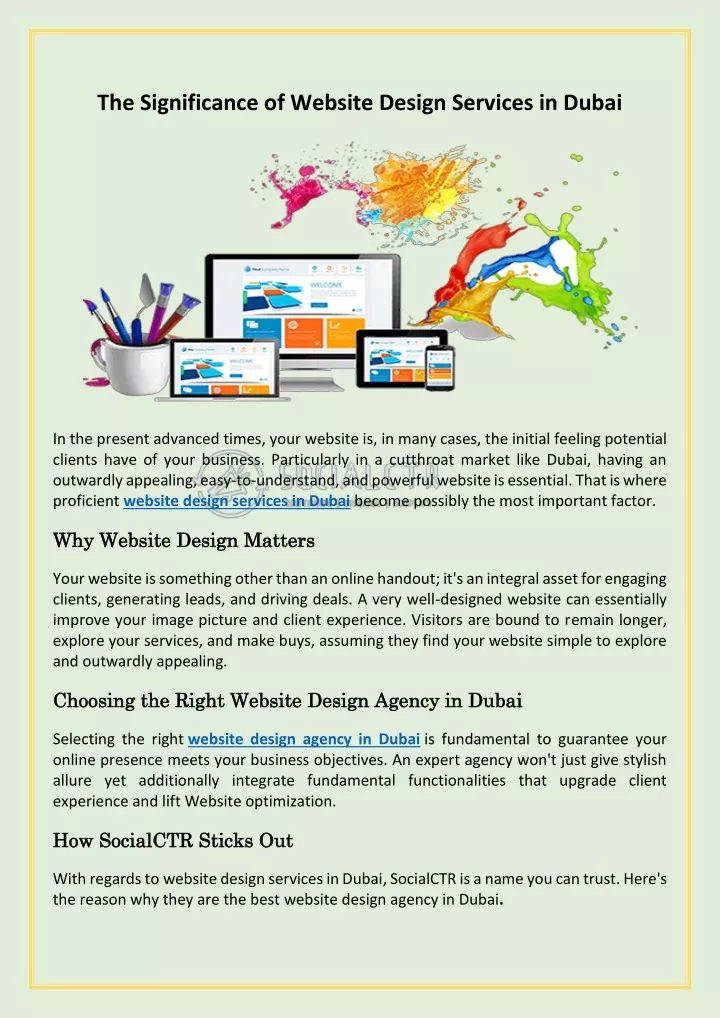 the significance of website design services