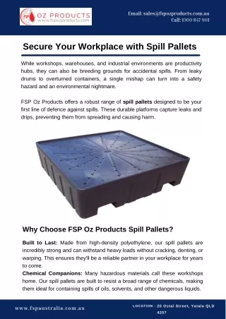Secure Your Workplace with Spill Pallets