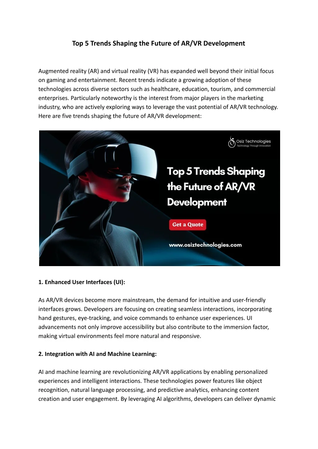 PPT - Top 5 Trends Shaping the Future of AR_VR Development PowerPoint ...