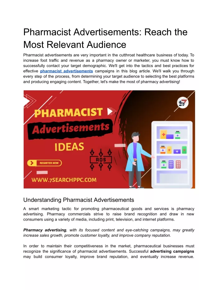 pharmacist advertisements reach the most relevant