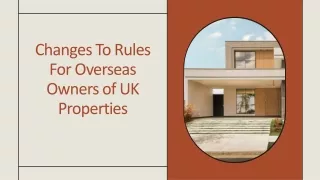 Changes To Rules For Overseas Owners of UK Properties