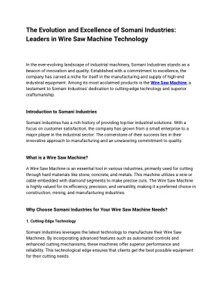 The Evolution and Excellence of Somani Industries_ Leaders in Wire Saw Machine Technology (1)