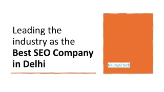 Nautiyal Tech: The Best SEO Company in Delhi
