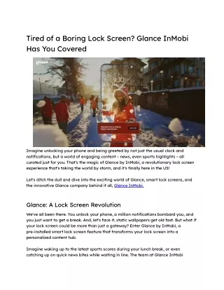 tired of a boring lock screen glance inmobi