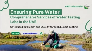 Comprehensive Services of Water Testing Labs in the UAE