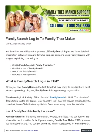 FamilySearch Log in To Family Tree Maker