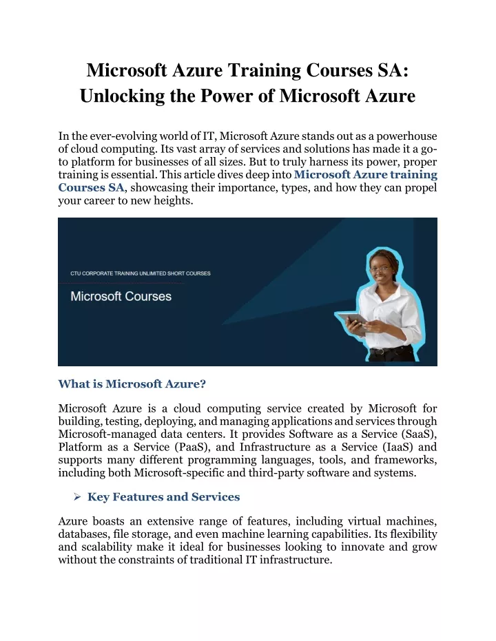 microsoft azure training courses sa unlocking