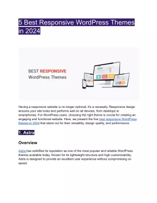 5 Best Responsive WordPress Themes in 2024