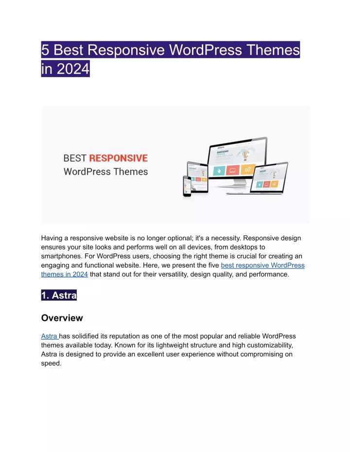 5 best responsive wordpress themes in 2024