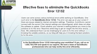 step-by-step solution for QuickBooks Error In 12152