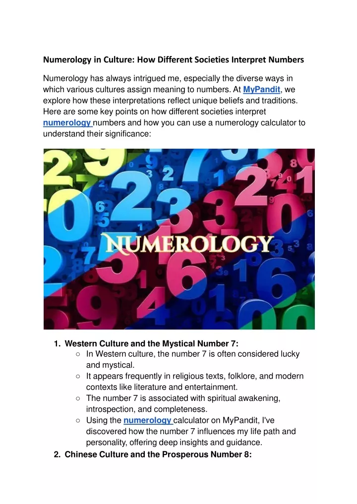 numerology in culture how different societies