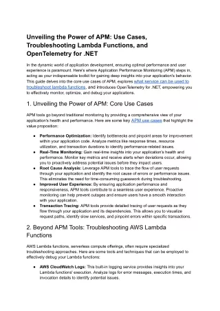 unveiling the power of apm use cases