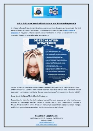 What Is Brain Chemical Imbalance and How to Improve It