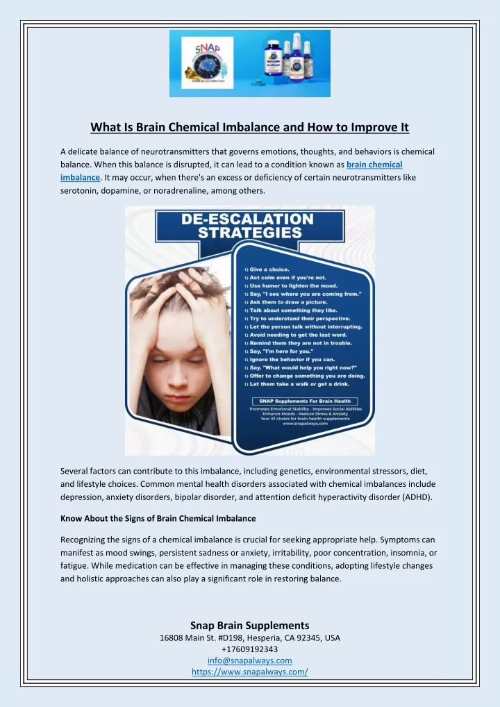 what is brain chemical imbalance