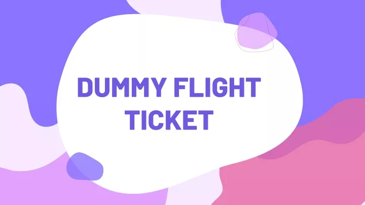 dummy flight ticket