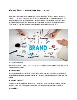 Why Your Business Needs a Brand Strategy Agency