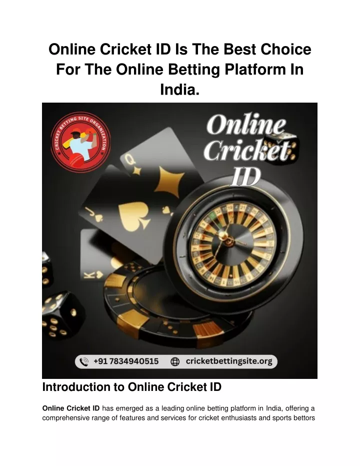 online cricket id is the best choice for the online betting platform in india