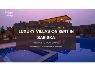 Book Luxury Stay at Private Villas on Rent in Sariska