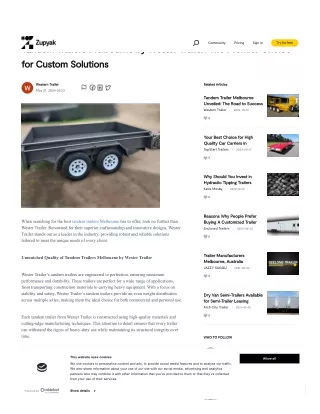 Tandem Trailers Melbourne by Wester Trailer: The Premier Choice for Custom Solutions