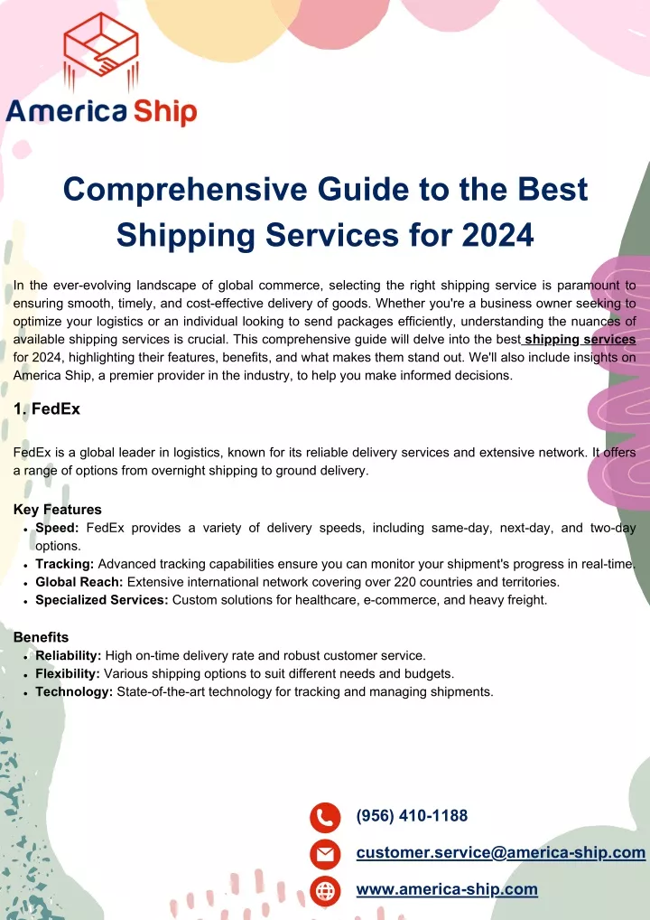 comprehensive guide to the best shipping services