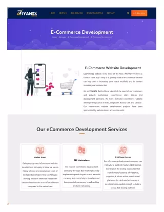 E-Commerce Website Development Services |  Ziyanex Private Limited