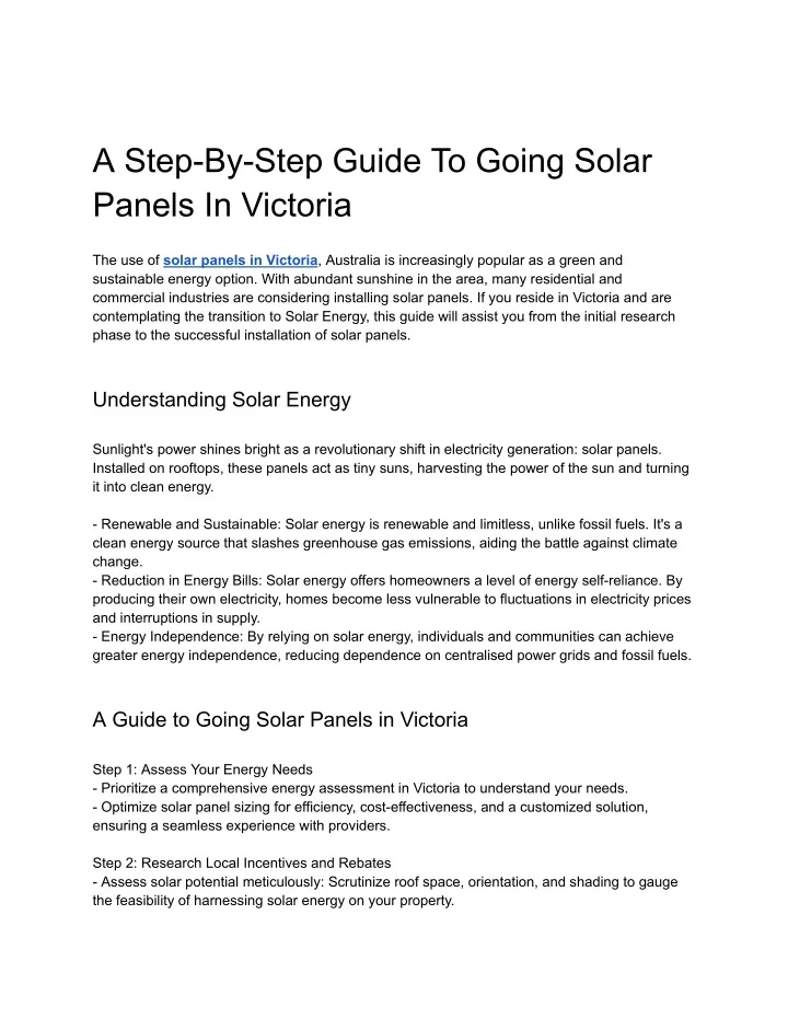 a step by step guide to going solar panels