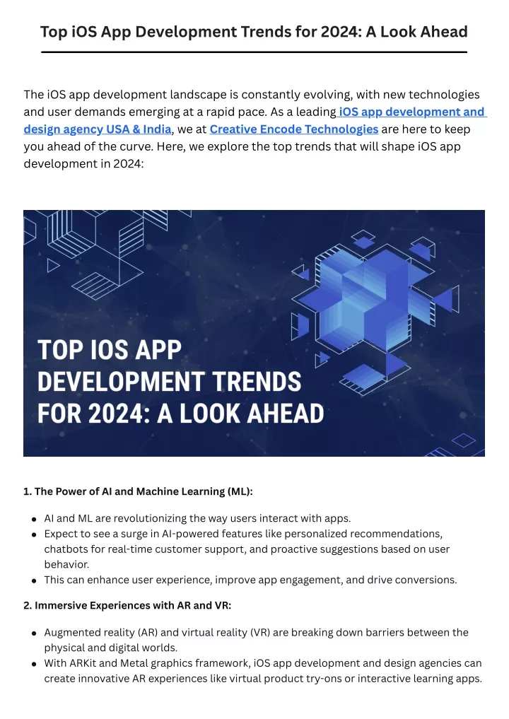 top ios app development trends for 2024 a look