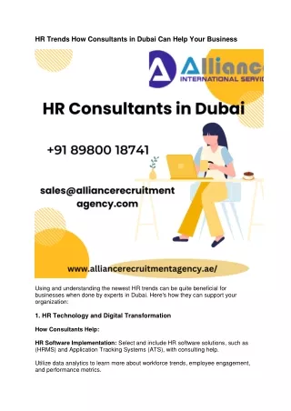 HR Trends How Consultants in Dubai Can Help Your Business