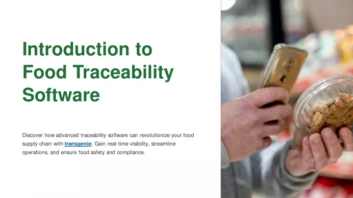 introduction to food traceability software