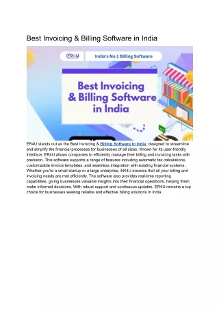 Best Invoicing & Billing Software in India