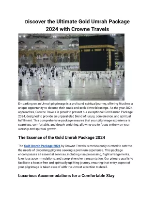 Gold Umrah Package 2024