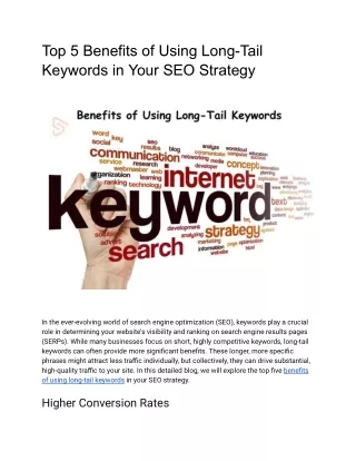 Top 5 Benefits of Using Long-Tail Keywords in Your SEO Strategy
