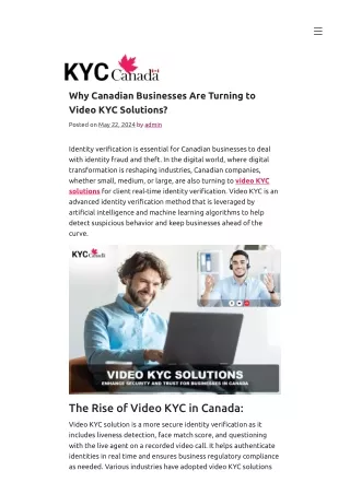 Why Canadian Businesses Are Turning to Video KYC Solutions